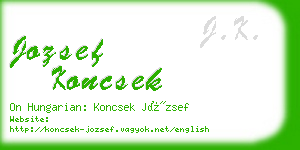 jozsef koncsek business card